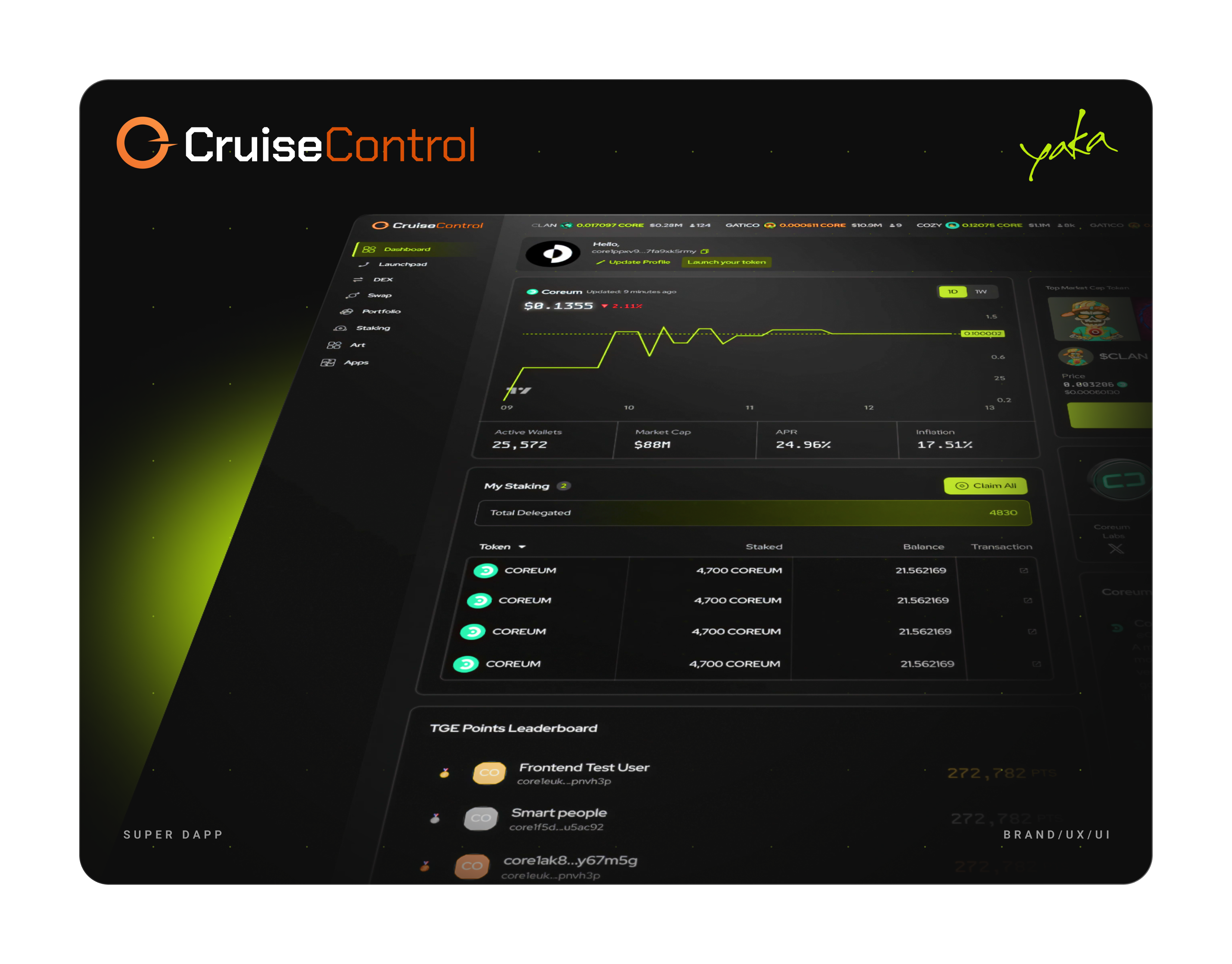 Cruise Control - DeFi super-app, RWA, Prediction Market, by Yaka Design